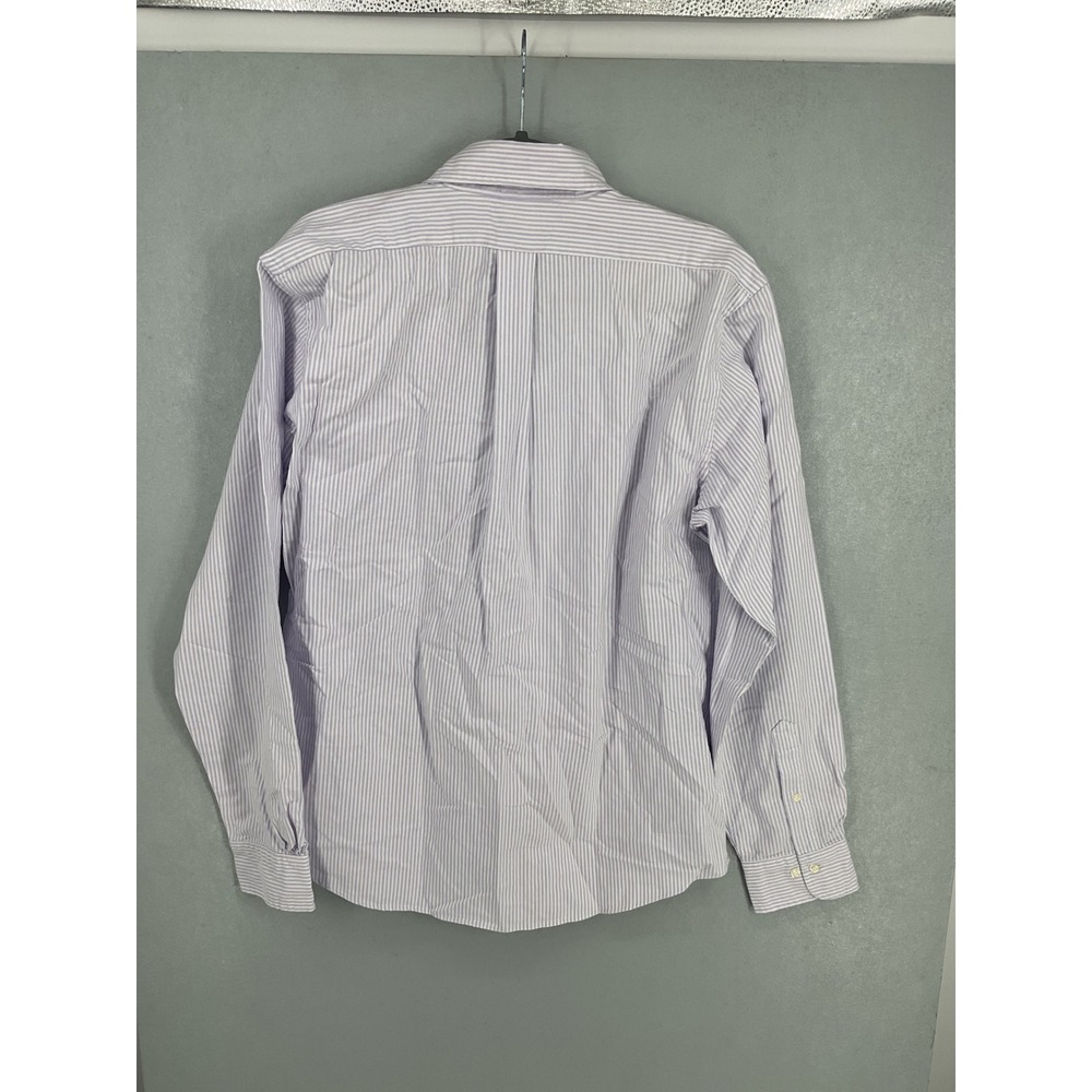 Brooks Brothers Mens The Friday Oxford Shirt Striped Button Down Purple Medium - Picture 8 of 9